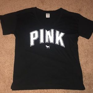 VS PINK Black Soft V- Neck